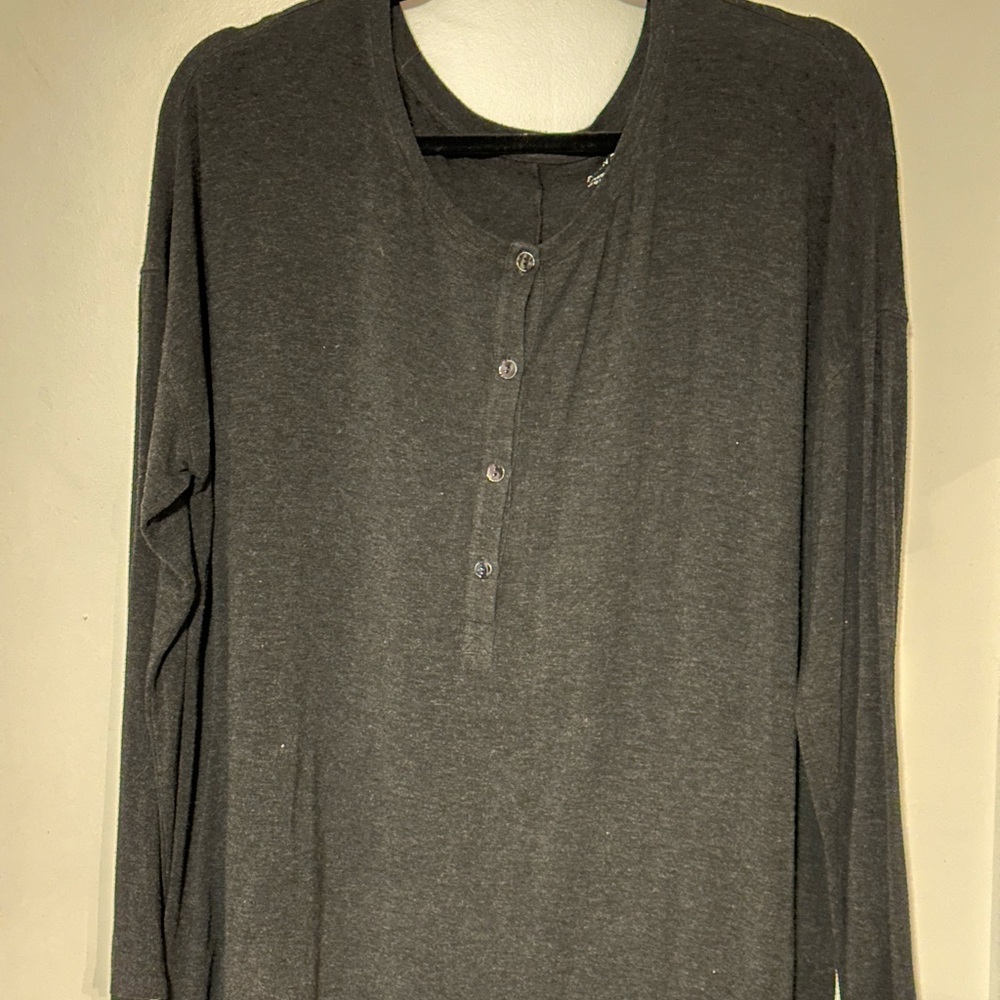 Eileen Fisher Classic Charcoal Long Sleeve Tunic